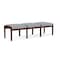 Lesro Lenox Wood 3 Seat Bench Wood Frame, Walnut, RS Fog Upholstery LW3001 - alternate 2